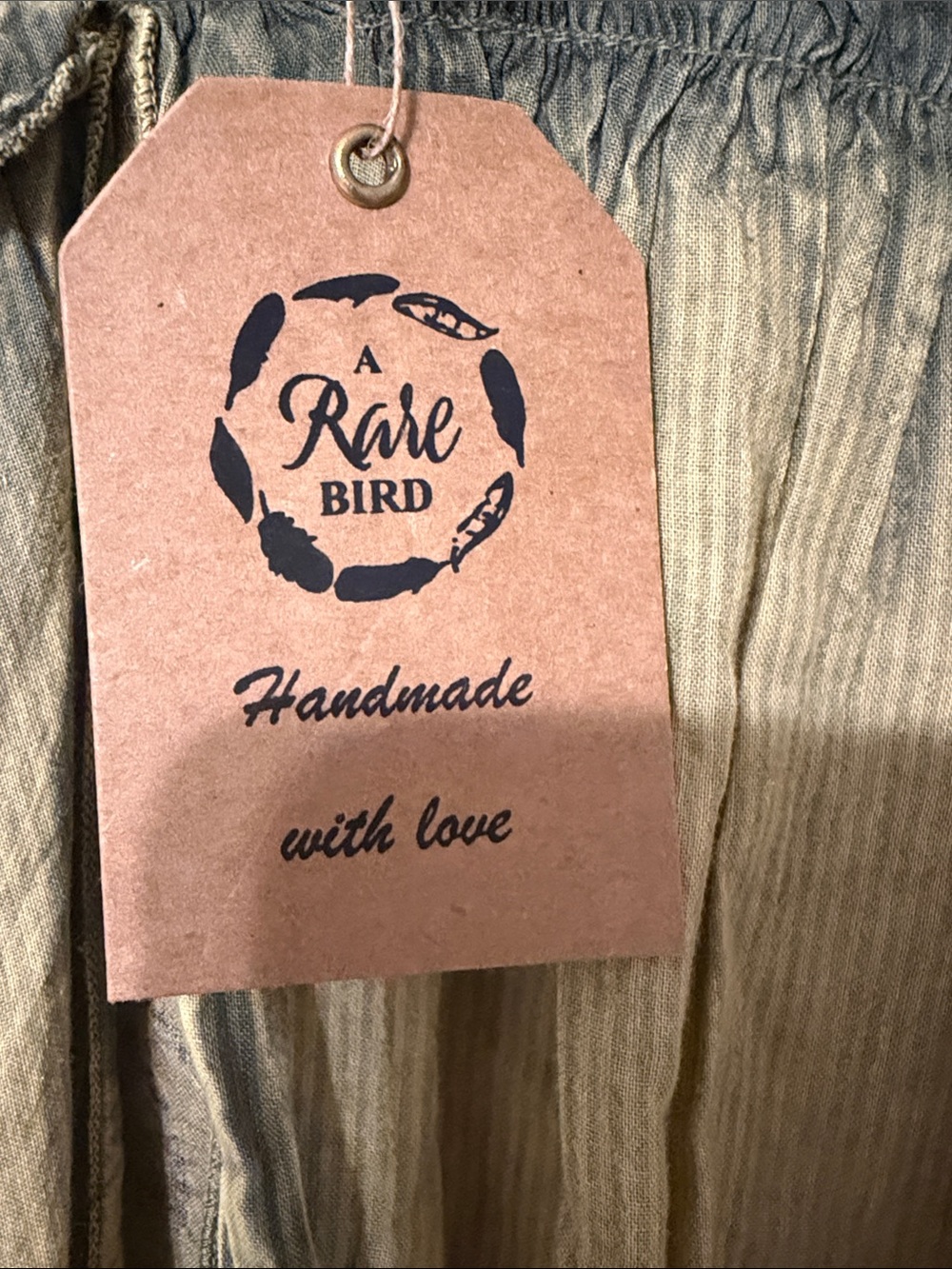 A Rare Bird Women's Olive Green Top - Handmade